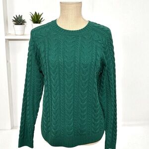 Lee green Cable Knit Sweater Sz.M /NWT.